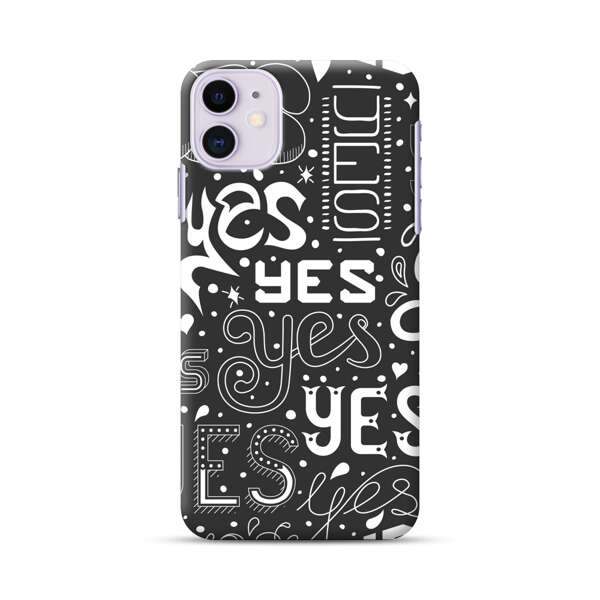 Bold Playful Typography Yes Pattern iPhone 11 Hard Case