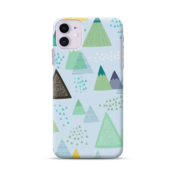 Colorful Abstract Mountain Pattern iPhone 11 Hard Case