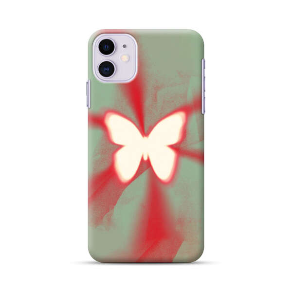 Glowing White Butterfly Abstract Radiant Design iPhone 11 Hard Case