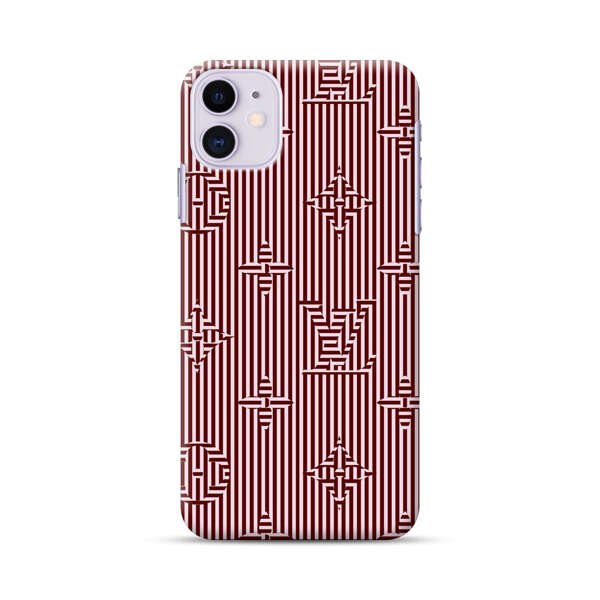 Intricate Geometric Striped Pattern iPhone 11 Hard Case