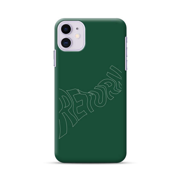 Minimalist Green Wavy Return Text iPhone 11 Hard Case