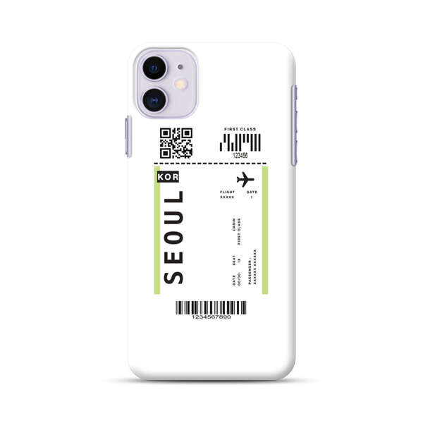 Minimalist Seoul Boarding Pass iPhone 11 Hard Case