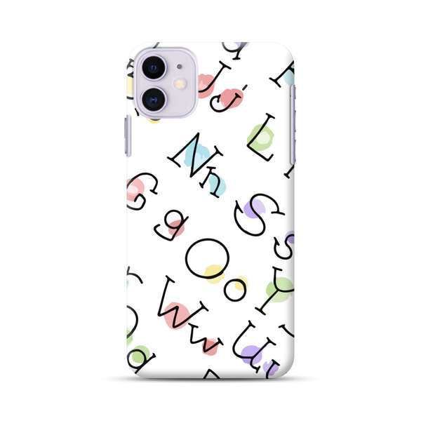 Playful Alphabet Pattern with Colorful Letters iPhone 11 Hard Case