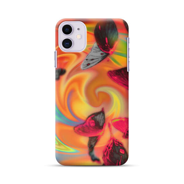 Psychedelic Butterflies Swirl iPhone 11 Hard Case