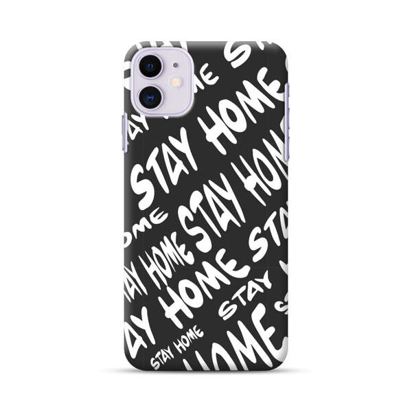 Stay Home Pattern iPhone 11 Hard Case