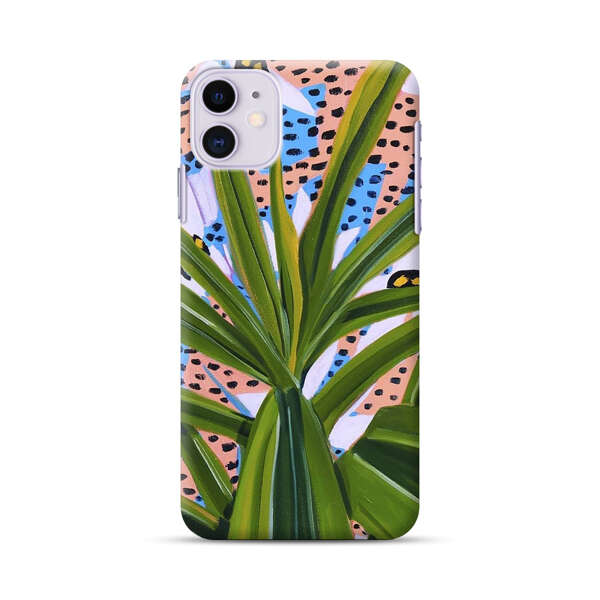 Tropical Leaves Abstract Pattern iPhone 11 Hard Case