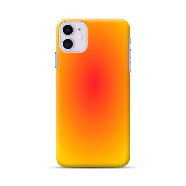 Vibrant Red Focal Point with Yellow Gradient Background iPhone 11 Hard Case