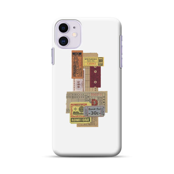Vintage Admission and Raffle Tickets Collage iPhone 11 Hard Case