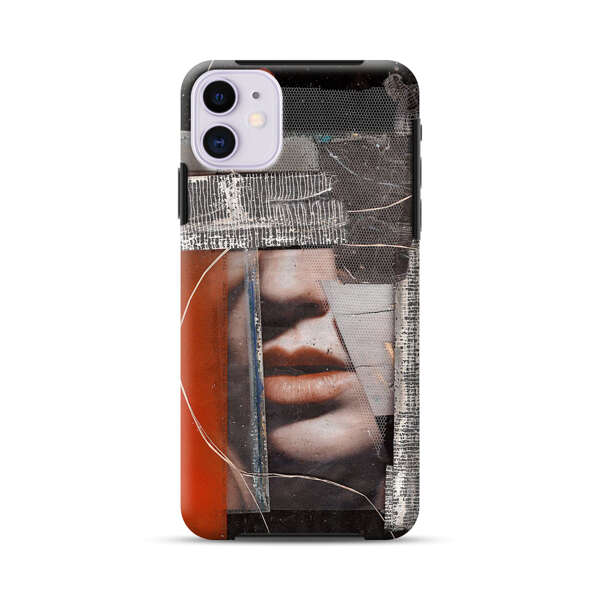 Abstract Collage Close Up Face iPhone 11 Impact Case