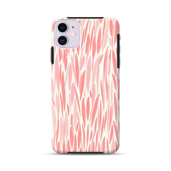Abstract Coral Wavy Lines Pattern iPhone 11 Impact Case