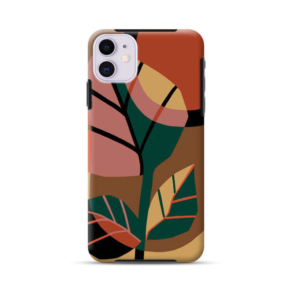 Abstract Geometric Leaves Design iPhone 11 Impact Case