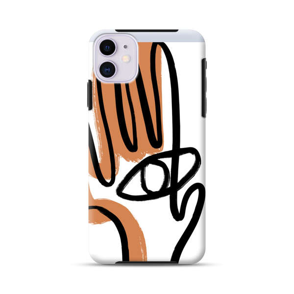 Abstract Minimalist Hand with Eye iPhone 11 Impact Case
