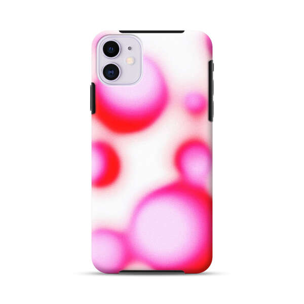 Abstract Pink and Red Blurry Circles iPhone 11 Impact Case