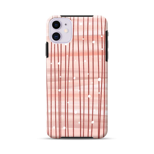 Abstract Vertical Lines Pink Pattern iPhone 11 Impact Case