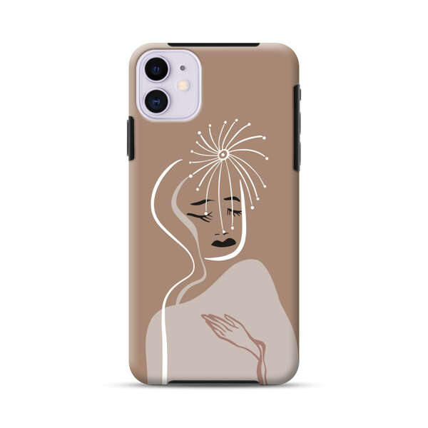 Artistic Abstract Portrait with Serene Face iPhone 11 Impact Case