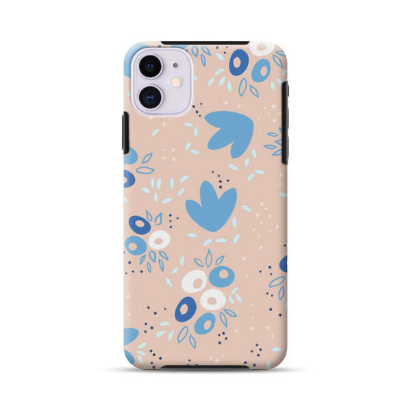 Blue Floral Pattern iPhone 11 Impact Case