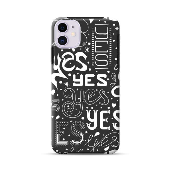 Bold Playful Typography Yes Pattern iPhone 11 Impact Case