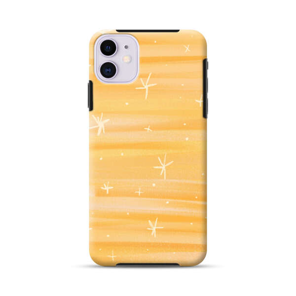 Bright Orange Star Pattern iPhone 11 Impact Case