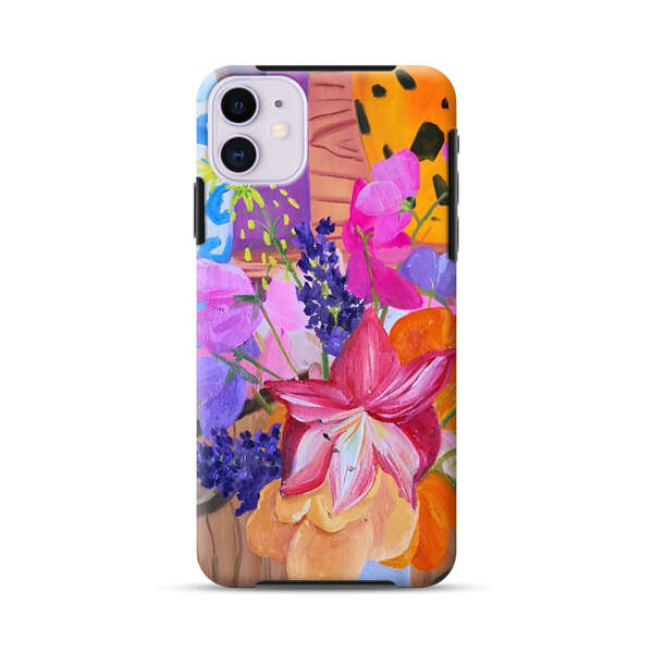 Bright Vibrant Floral Still Life iPhone 11 Impact Case