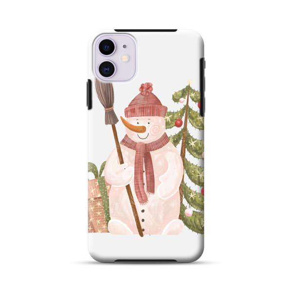 Charming Winter Snowman Illustration iPhone 11 Impact Case