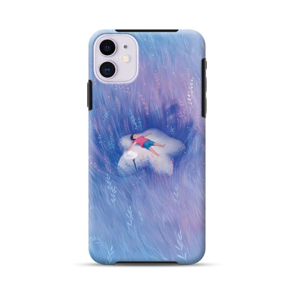 Child Relaxing in Dreamy Field iPhone 11 Impact Case