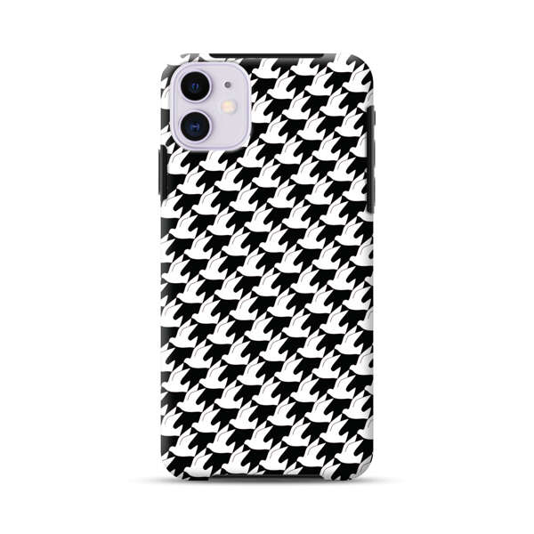 Classic Black and White Houndstooth Pattern iPhone 11 Impact Case