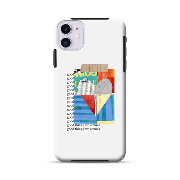 Colorful Abstract Collage with Geometric Shapes iPhone 11 Impact Case