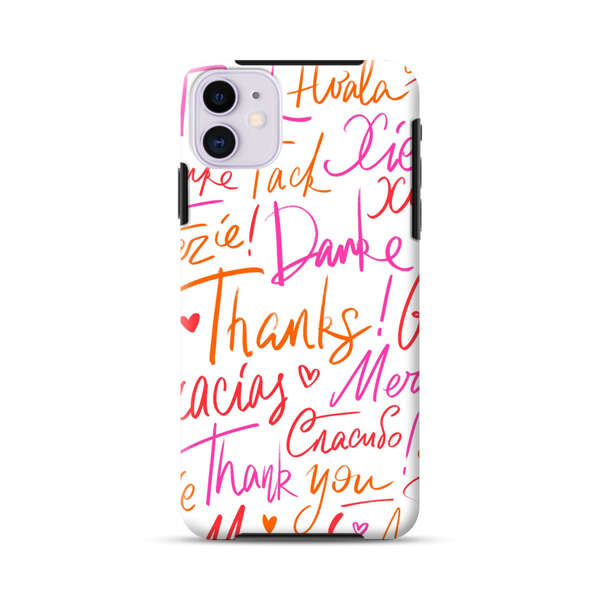 Colorful Thank You Multilingual Pattern iPhone 11 Impact Case