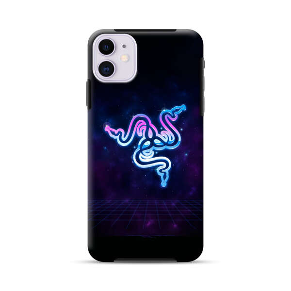 Glowing Neon Triple Snake iPhone 11 Impact Case
