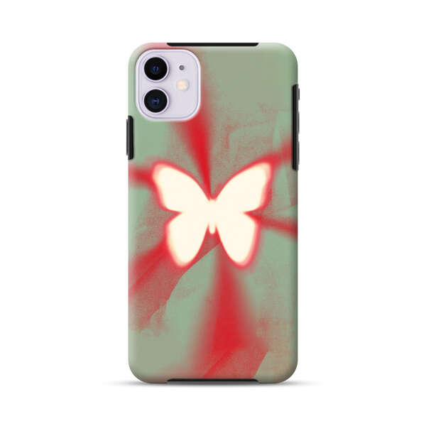 Glowing White Butterfly Abstract Radiant Design iPhone 11 Impact Case