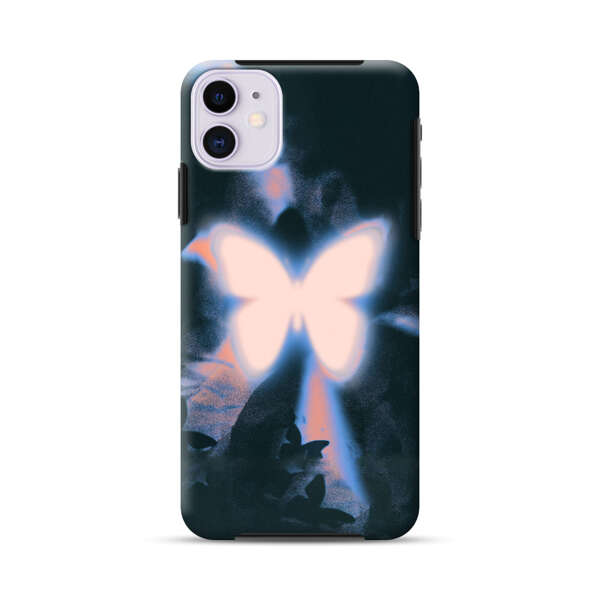 Glowing White Butterfly iPhone 11 Impact Case