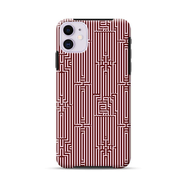 Intricate Geometric Striped Pattern iPhone 11 Impact Case