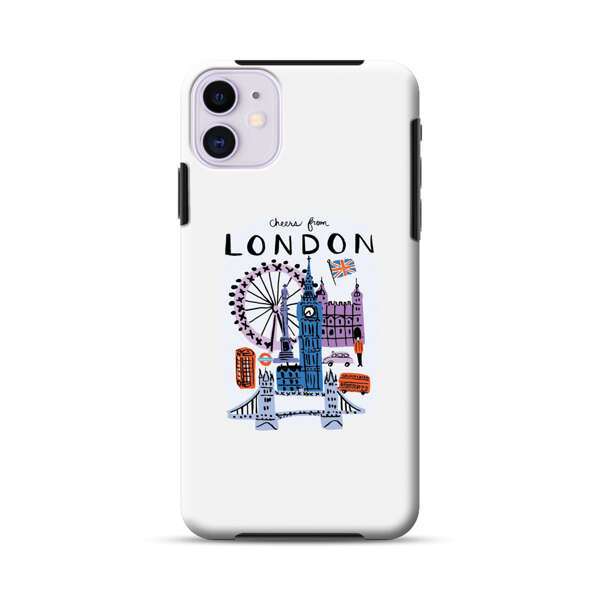 London Iconic Landmarks Illustration iPhone 11 Impact Case