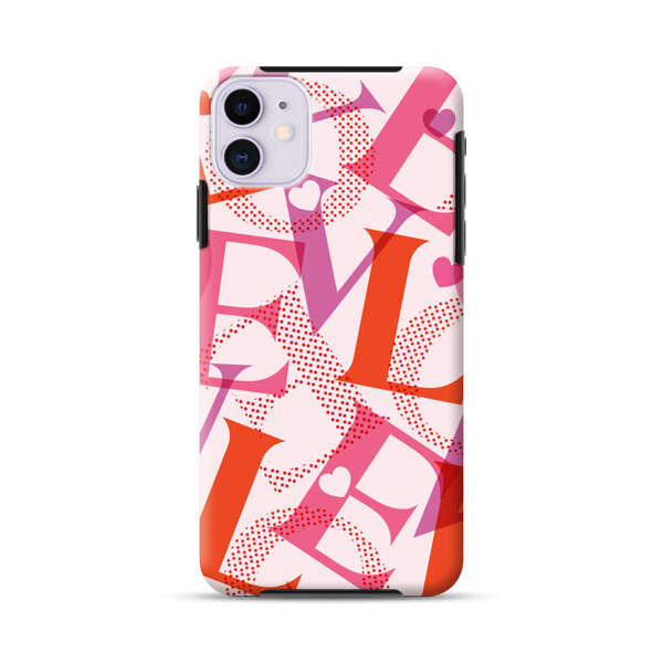 Love Colorful Letters Pattern iPhone 11 Impact Case