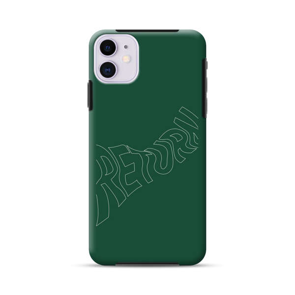 Minimalist Green Wavy Return Text iPhone 11 Impact Case