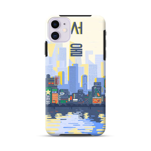 Modern City Skyline Reflection iPhone 11 Impact Case