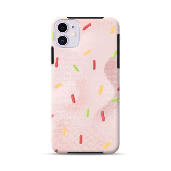 Pastel Pink Sprinkles Pattern iPhone 11 Impact Case
