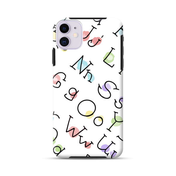 Playful Alphabet Pattern with Colorful Letters iPhone 11 Impact Case