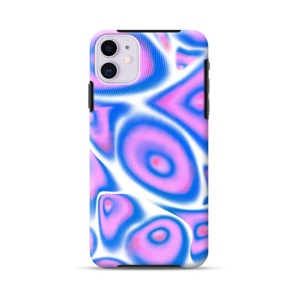 Vibrant Abstract Pink and Blue Swirl Pattern iPhone 11 Impact Case
