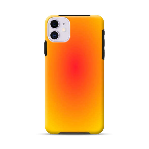 Vibrant Red Focal Point with Yellow Gradient Background iPhone 11 Impact Case