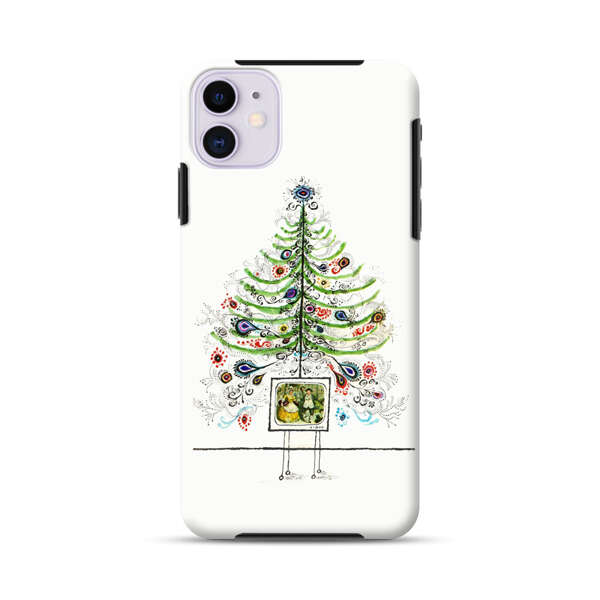 Whimsical Christmas Tree Artistic Design iPhone 11 Impact Case
