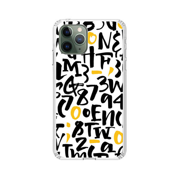 Abstract Typography Letter Number Pattern iPhone 11 Pro Case