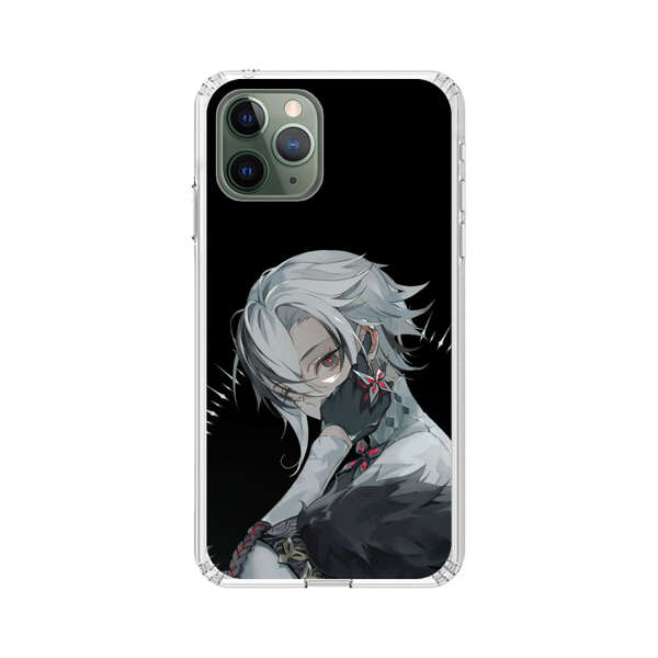 Anime Character with Silver Hair and Dark Feathers iPhone 11 Pro Case