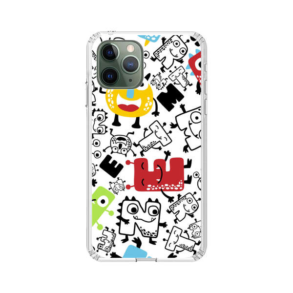 Colorful Cartoon Monsters Letters Pattern iPhone 11 Pro Case