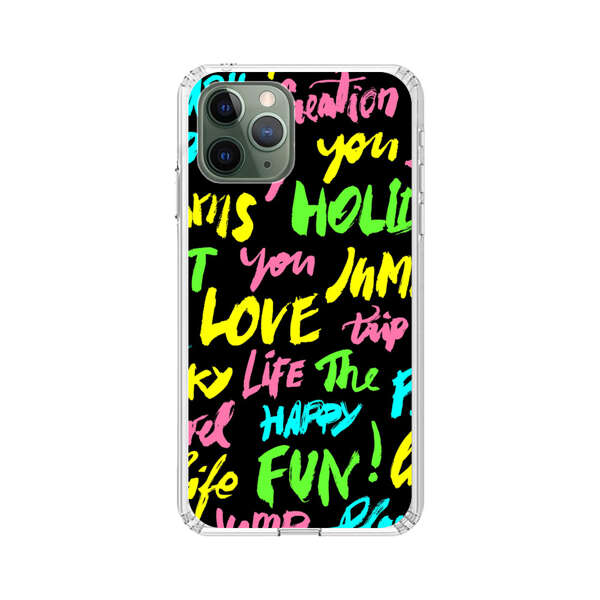 Colorful Positive Motivational Words Pattern iPhone 11 Pro Case