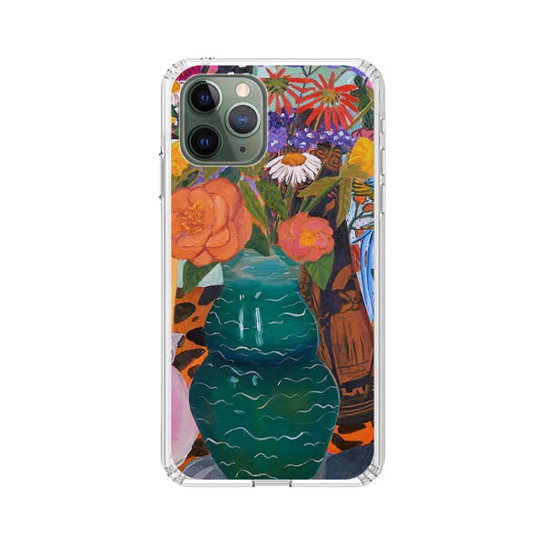 Colorful Still Life with Flower Vases and Shell iPhone 11 Pro Case