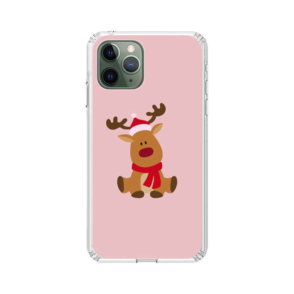 Cute Reindeer with Santa Hat and Red Scarf iPhone 11 Pro Case