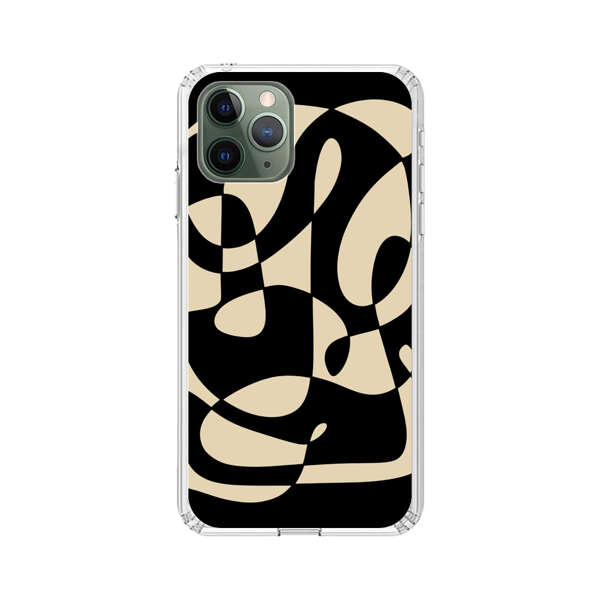 Modern Abstract Beige and Black Geometry iPhone 11 Pro Case
