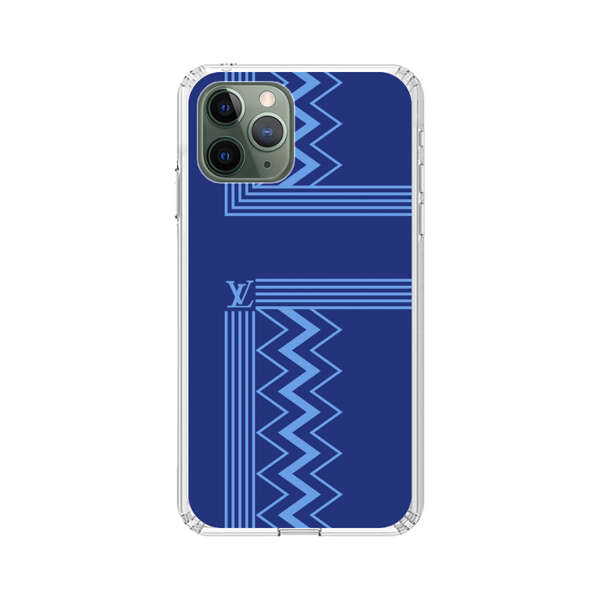Stylish Geometric Zigzag Pattern in Blue iPhone 11 Pro Case