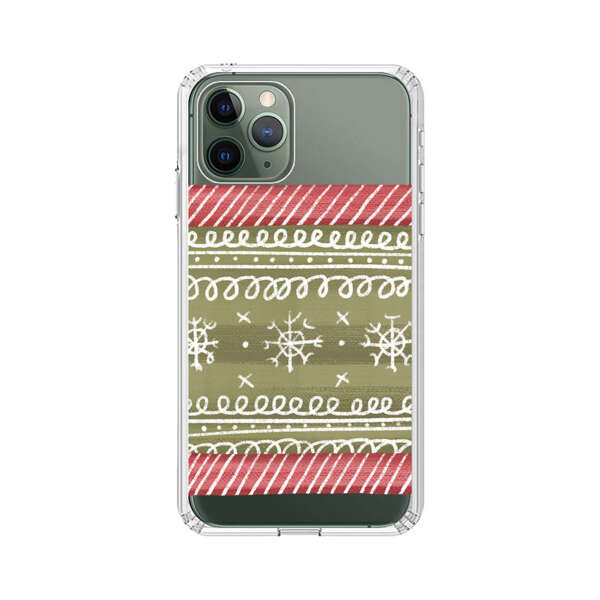Winter Pattern with Snowflakes and Red Stripes iPhone 11 Pro Case